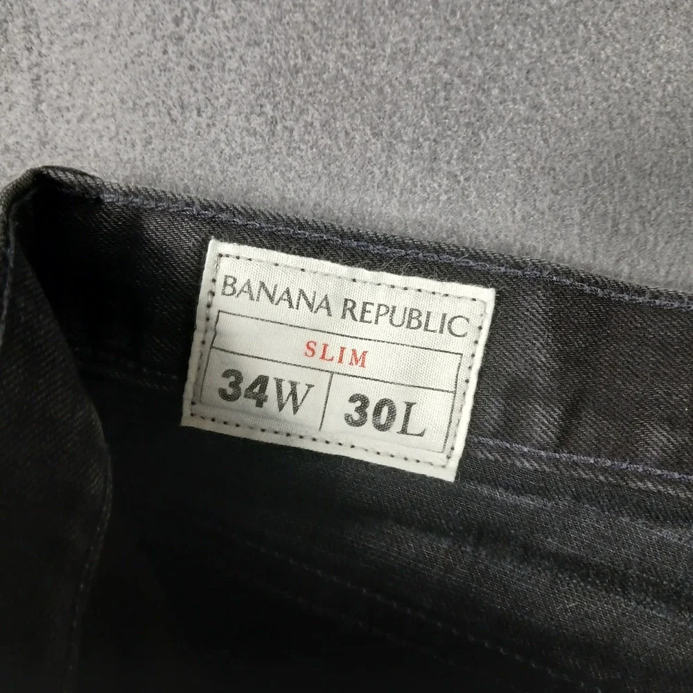 Banana Republic Slim Jeans Mens 34x30 Black Stretch‎ Denim Pants